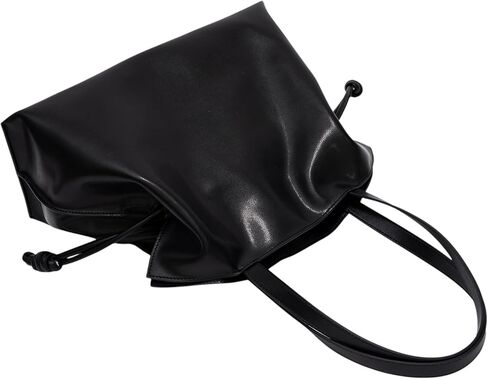 حقيبة يد جلدية برباط، حقيبة كتف من الجلد الطبيعي باللون الأسود مع قفل مغناطيسي، حقيبة يد أنيقة للسفر in Kuwait