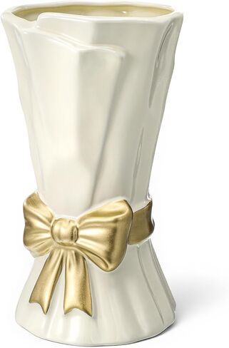 Ceramic Bow Vase White Flower Vase for Home Decor White Ceramic Vases for Boho Style Cute Modern Bouquet Flower Vases 9.2 Inch Large Vasefor Shelf Decor Table Living Room Wedding Farmhouse Office in Saudi Arabia