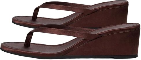 MAKEMECHIC Women's Wedge Sandals Round Open Toe Slip on Thong Platform Flip Flops Sandals in Saudi Arabia