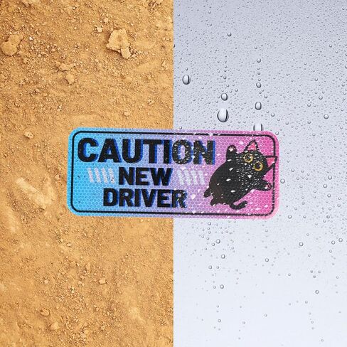 4pcs Black Cat New Driver Car Magnets, 3 Sizes Lovely Cat Rookie New Driver Magnetic Waterproof Cute Cartoon Student Stickers for Car Bumper Safety Warning Signs in Saudi Arabia