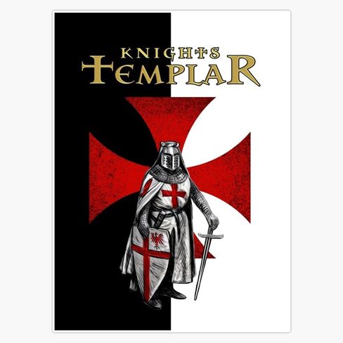 فارس الهيكل | فرسان الحروب الصليبية | ملصق مغناطيسي مرن قابل لإعادة الاستخدام من Christian Warrior مقاس 5 بوصات in Saudi Arabia