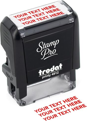 Stamp Pro Self Inking Stamp Custom Stamp - اسم شخصي أو ختم نص للمنزل والمدرسة والحرف اليدوية واستخدام الأعمال - اختر الحجم ونمط الخط ولون الحبر (متوسط) in Kuwait