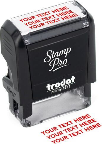 Stamp Pro Self Inking 3 Line Custom Stamp – Personalized Name or Text Stamp for Home, School, Crafts & Business Use – Choose Size, Font Style & Ink Color (Medium) in Saudi Arabia