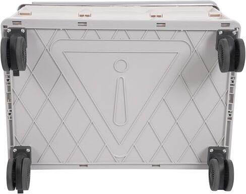 Large Capacity Rolling Cart 55L, Foldable Organizer Storage Box with Wheels, Collapsible Utility Cart for Grocery Shopping, Camping, Picnic & Garden Supplies (Grey) in Saudi Arabia
