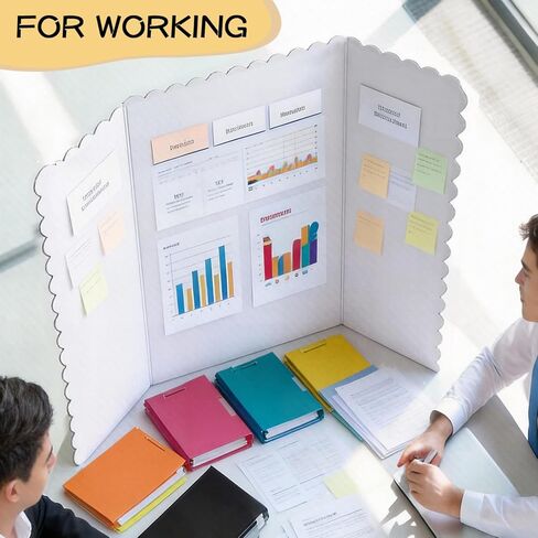 30 Pack 24" x 36" White Trifold Poster Board Bulk, Corrugated Foldable Tri-fold Display Board for Science Fair, School Projects, Presentations, Art, Business & Classroom Supplies in Kuwait