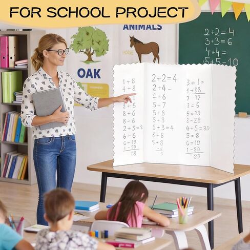 30 Pack 24" x 36" White Trifold Poster Board Bulk, Corrugated Foldable Tri-fold Display Board for Science Fair, School Projects, Presentations, Art, Business & Classroom Supplies in Kuwait