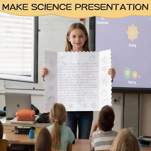 30 Pack 24" x 36" White Trifold Poster Board Bulk, Corrugated Foldable Tri-fold Display Board for Science Fair, School Projects, Presentations, Art, Business & Classroom Supplies in Kuwait