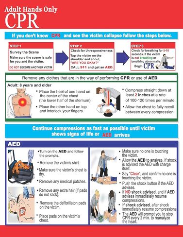 Ursus Enterprises Inc الإسعافات الأولية للإنعاش القلبي الرئوي بالدرهم الإماراتي للاختناق 8.5 × 11 مخطط مرجعي مصفح (مفرد) in Kuwait
