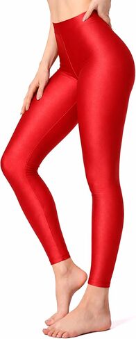 Lilax Women's High Waisted Leggings Shiny Workout Yoga Pants in Saudi Arabia