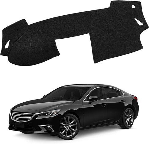 حصيرة لوحة القيادة المُحدثة لـ 2006-2012 Mitsubishi Eclipse Eclipse Spyder البوليستر داش حصيرة عدم الانزلاق الزجاج الأمامي عاكس غطاء الأداة الداخلية ملحق أسود in Kuwait