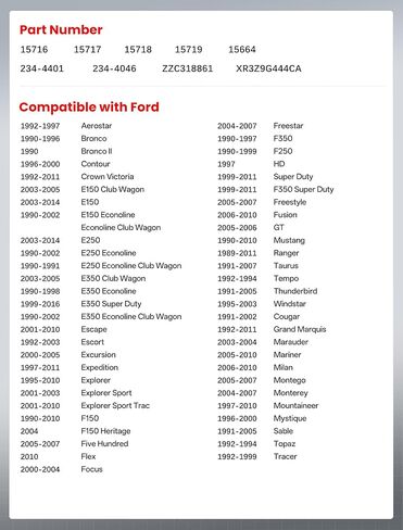 مستشعر الأكسجين O2 المنبع مناسب لسيارة Ford F150 F250 F350 Escape Explorer Ranger Expedition E150 E250 E350 والمزيد، 15717، 15716، 15664، ZZC318861 in Kuwait