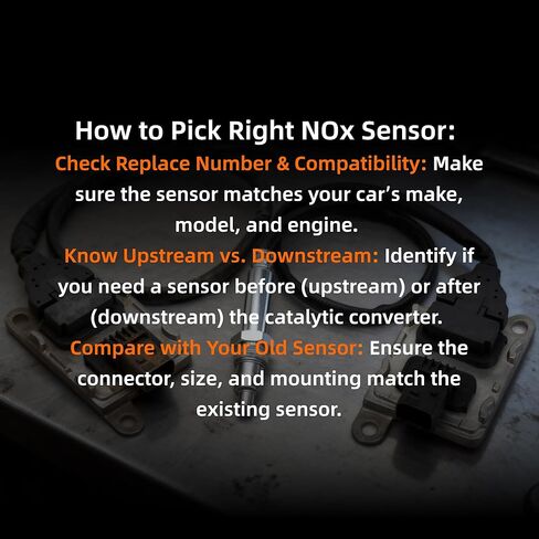 12676706 12673517 Downstream NOx Sensor Compatible with Chevrolet Sliverado 2500HD 3500HD 2017-2019 GMC Sierra 2500HD 3500HD 2017-2019 Replace# 12718676 12680469 in Kuwait