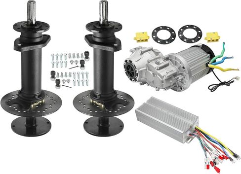 32in Rear Differential Axle Kit for Electric Vehicles, Go Kart, Golf Cart, ATV, Quad, Buggy, Trikes – Includes 60V 2500W Brushless Motor, Controller, Brake Discs, and 4-Stud Wheel Hubs in Kuwait