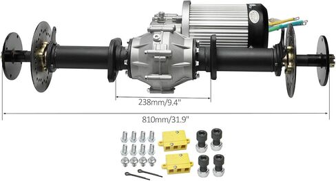32in Rear Differential Axle Kit for Electric Vehicles, Go Kart, Golf Cart, ATV, Quad, Buggy, Trikes – Includes 60V 2500W Brushless Motor, Controller, Brake Discs, and 4-Stud Wheel Hubs in Kuwait