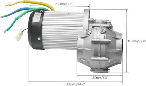 32in Rear Differential Axle Kit for Electric Vehicles, Go Kart, Golf Cart, ATV, Quad, Buggy, Trikes – Includes 60V 2500W Brushless Motor, Controller, Brake Discs, and 4-Stud Wheel Hubs in Kuwait