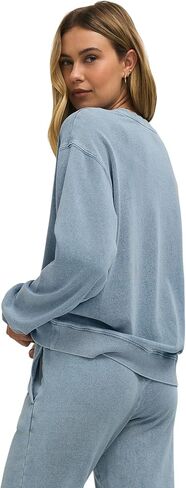 Z SUPPLY Women's Boyfriend Denim Sweatshirt in Kuwait