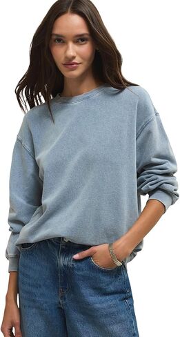 Z SUPPLY Women's Boyfriend Denim Sweatshirt in Kuwait