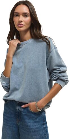 Z SUPPLY Women's Boyfriend Denim Sweatshirt in Kuwait