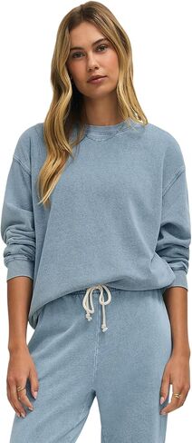 Z SUPPLY Women's Boyfriend Denim Sweatshirt in Saudi Arabia