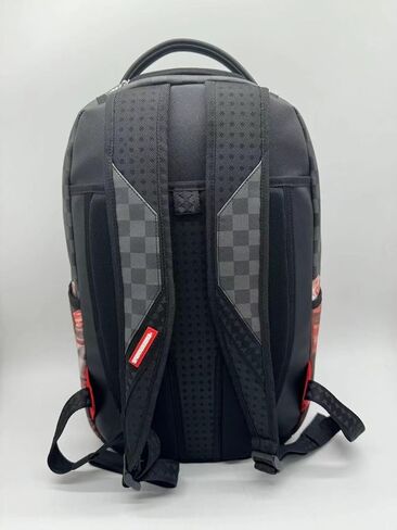 Sprayground Bag Of Bricks DLXSV Backpack, OS, Black/Red, Unisex, 100% PVC, Multiple Compartments, Streetwear Design in Kuwait