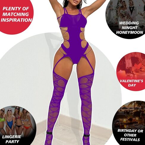 Sexy Lingerie For Women Naughty Sparkle Rhinestone Fishne Lingerie Set Crotchless Erotic Mesh Rave Bodysuits Outfit in Saudi Arabia