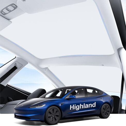 PSLER Roof Sunshades - Fit for 2024 2025 Model 3 Highland Upgraded Glass Sunroof Shade Sunshade Roof Sun Shade Insulation UV Rays Protection for Model 3 Highland Accessories 2024 2025 Beige in Saudi Arabia