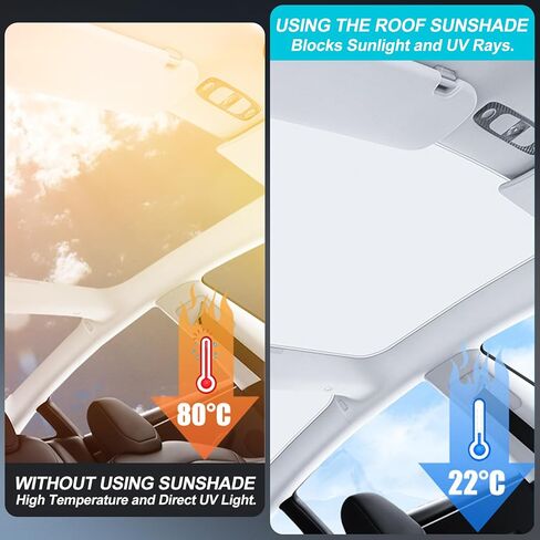 PSLER Roof Sunshades - Fit for 2024 2025 Model 3 Highland Upgraded Glass Sunroof Shade Sunshade Roof Sun Shade Insulation UV Rays Protection for Model 3 Highland Accessories 2024 2025 Beige in Saudi Arabia