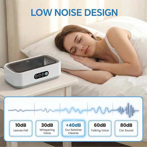 Ultrasonic Jewelry Cleaner Machine: 49KHz Ultrasonic Cleaner with 3 Cleaning Modes for Jewelry,Glasses,Rings,Watch Strap,Dentures,Retainers,Coins,Earring,650ML 304 Stainless Steel Tank(White) in Kuwait