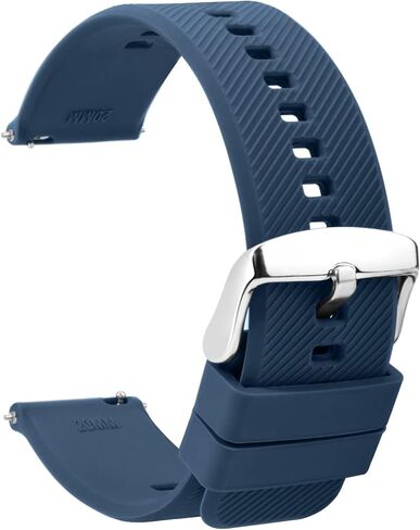 20mm Silicone Wrist Watches - Replacement Watch Strap Waterproof Quick Release Black Rubber - Multiple Colors for Men Women Smartwatch Sport - 18mm 22mm in Kuwait