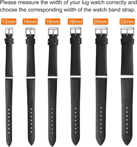 uxcell Genuine Leather Watch Band, Quick Release Flat Thin Leather Wristband Replacement Band with Buckle for Women in Saudi Arabia