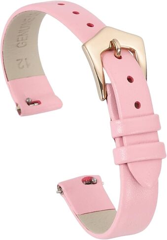 uxcell Genuine Leather Watch Band, Quick Release Flat Thin Leather Wristband Replacement Band with Buckle for Women in Saudi Arabia