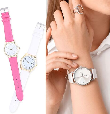 uxcell Genuine Leather Watch Band, Quick Release Flat Thin Leather Wristband Replacement Band with Buckle for Women in Saudi Arabia