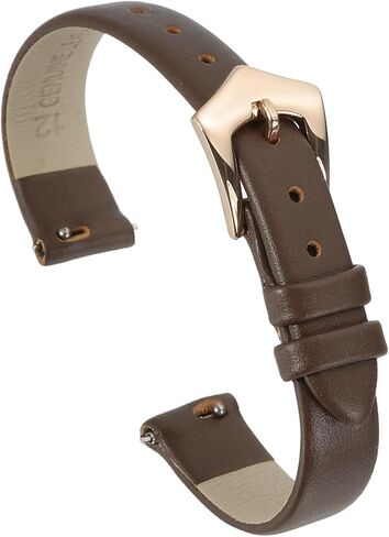 uxcell Genuine Leather Watch Band, Quick Release Flat Thin Leather Wristband Replacement Band with Buckle for Women in Saudi Arabia