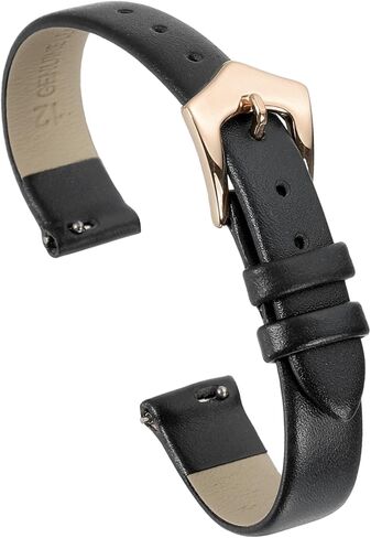 uxcell Genuine Leather Watch Band, Quick Release Flat Thin Leather Wristband Replacement Band with Buckle for Women in Saudi Arabia