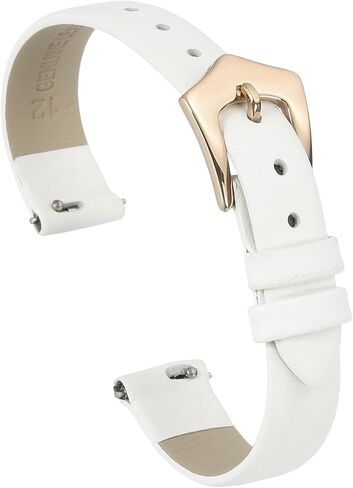 uxcell Genuine Leather Watch Band, Quick Release Flat Thin Leather Wristband Replacement Band with Buckle for Women in Saudi Arabia