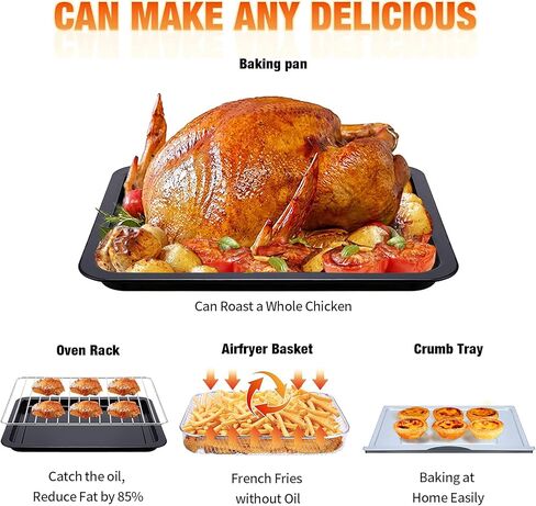 Air Fryer, Geek Chef Convection Air Fryer Toaster Oven, 4 Slice Toaster Airfryer Countertop Oven, Electric Hot Oven Oilless Cooker, Accessories & E-Recipes Included, ETL Listed, 16QT in Kuwait