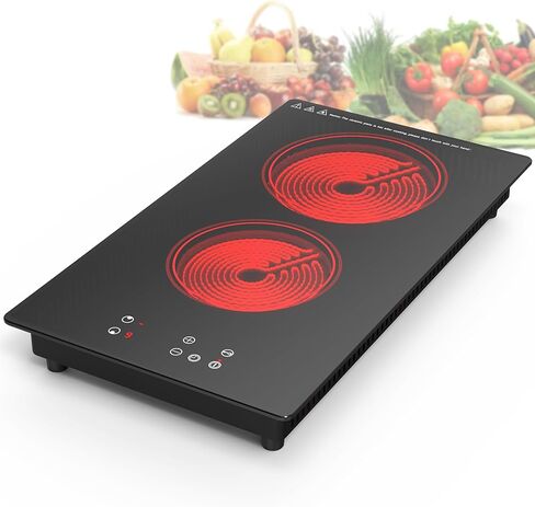 GIHETKUT Electric Cooktop,Built-in Electric Stove Top, 2100W 110V induction Cooktop, 9 Heating Level, Timer & Kid Safety Lock, Sensor Touch Control in Kuwait