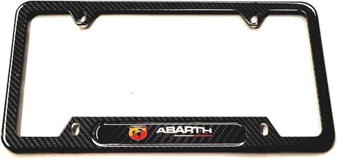 حامل إطارات غطاء لوحة ترخيص رياضي من ألياف الكربون من الفولاذ المقاوم للصدأ Abarth مع أغطية لولبية Abarth (1 CB) in Kuwait