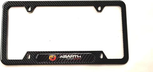 حامل إطارات غطاء لوحة ترخيص رياضي من ألياف الكربون من الفولاذ المقاوم للصدأ Abarth مع أغطية لولبية Abarth (1 CB) in Kuwait