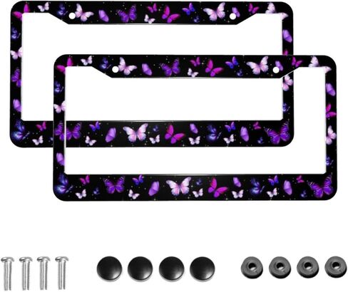Boricua Puerto Rico Flag License Plate Frame 2 Pack Puerto Rico License Plate Covers Aluminum Metal Novelty Auto Car Tag Holder with 2 Holes 12.3 x 6.3 Inch Equipped with Screws for Women/Men Frames in Saudi Arabia