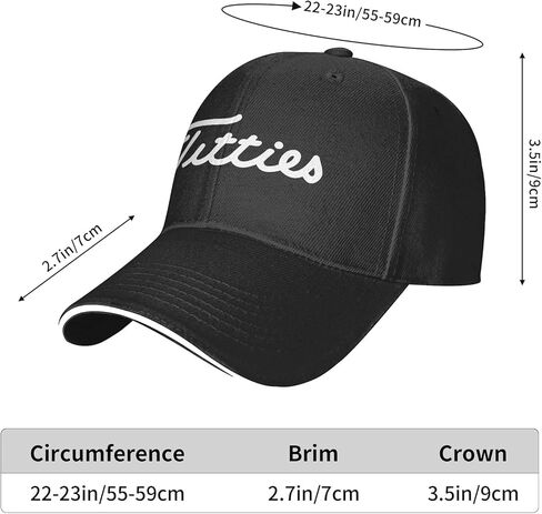 Titties Golf Baseball Cap Unisex Baseball Hat Men's Women's Adjustable Baseball Hat Black in Saudi Arabia