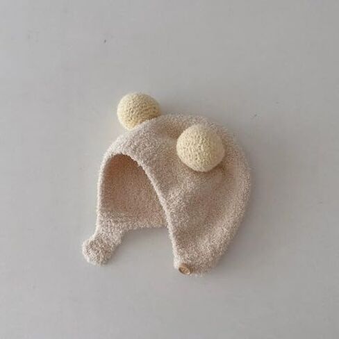Cute and Super Cute Ball Cap Warm Plush Hat Men and Women's Head Cap Ear Protection Cold-Proof Pure Hand-Crocheted in Saudi Arabia