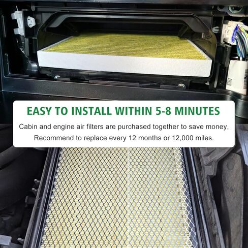2PCS Cabin Engine Air Filter JMY09 JMP100 Kit Fits for Tacoma 3.5L 2016 2017 2018 2019 2020 2021 2022 2023, Replacement for 178010P100, CA11895, 87139YZZ09, CF10374 in Saudi Arabia