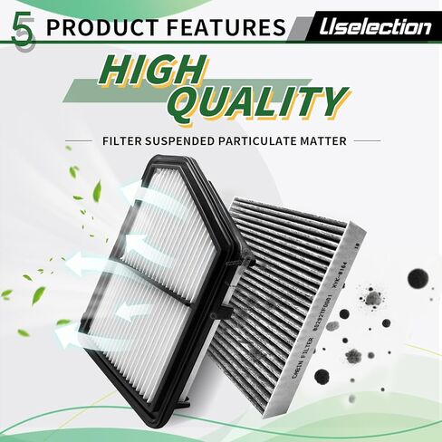 Cabin Engine Air Filter W/Activated Carbon Kit for Civic (2016-2025), HR-V (2023-2025). Replaces 17220-5BA-A00 CA12051 80292-TF0-G01 CF11182 (NOT FOR 1.5L/Turbo Eng, Civic Hatchback/Type R) in Kuwait
