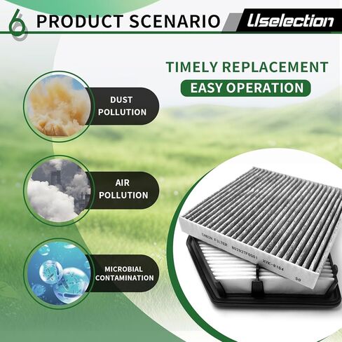 Cabin Engine Air Filter W/Activated Carbon Kit for Civic (2016-2025), HR-V (2023-2025). Replaces 17220-5BA-A00 CA12051 80292-TF0-G01 CF11182 (NOT FOR 1.5L/Turbo Eng, Civic Hatchback/Type R) in Kuwait