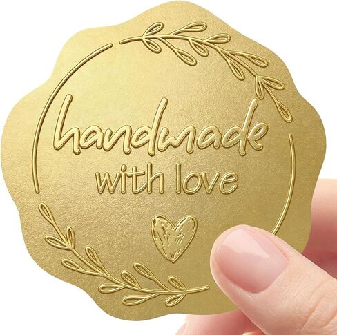 مصنوعة يدويًا من ملصقات رقائق الذهب الحب، عبوة مكونة من 100 ختم ذهبي غير لامع منقوش لتغليف المخبوزات، وحقائب المكافآت، وصناديق المعجنات، وملصقات شكر للأعمال الصغيرة لتغليف الهدايا، 1.7 بوصة (ذهبي) in Kuwait