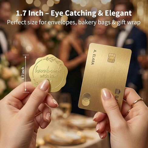 مصنوعة يدويًا من ملصقات رقائق الذهب الحب، عبوة مكونة من 100 ختم ذهبي غير لامع منقوش لتغليف المخبوزات، وحقائب المكافآت، وصناديق المعجنات، وملصقات شكر للأعمال الصغيرة لتغليف الهدايا، 1.7 بوصة (ذهبي) in Kuwait