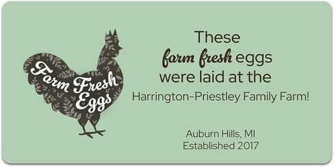 Custom Egg Carton Stickers - Personalized Farm Fresh Egg Carton Labels - Made in USA (20-2500 Labels) (Classic Agrarian) in Kuwait
