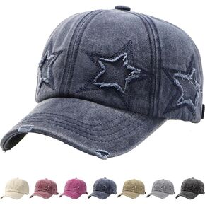 Retro Baseball Cap Star Embroidery Washed Cotton Hats in Kuwait