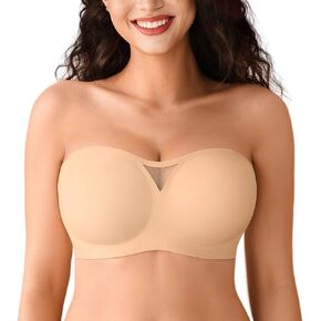 DEANGELMON Strapless Jelly Bras for Women Push Up Wireless Seamless Non Slip Bandeau Bra Womens Supportive Padded Tube Bra in Kuwait